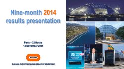 Nine-month results presentation 2014 Paris – 32 Hoche