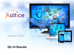 Q3-14 Results November 14, 2014 1