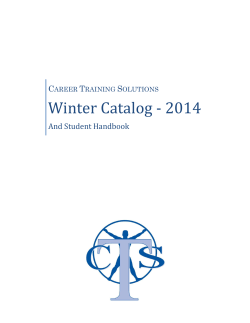 Winter Catalog - 2014 C T S