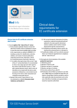 Clinical data requirements for EC certificate extension Med