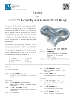 Center for Geometry and Computational Design Opening