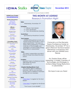 IOWA  Stalks THIS MONTH AT ASHRAE