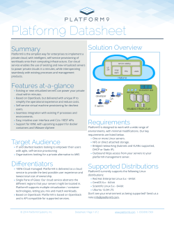 Platform9 Datasheet ! Solution Overview Summary