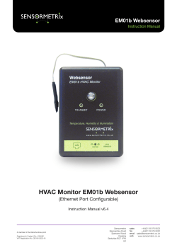 HVAC Monitor EM01b Websensor EM01b Websensor (Ethernet Port Configurable) Instruction Manual