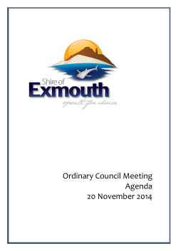Ordinary Council Meeting Agenda 20 November 2014