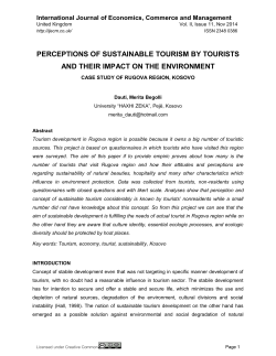 PERCEPTIONS OF SUSTAINABLE TOURISM BY TOURISTS