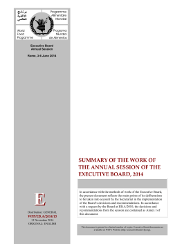 E  SUMMARY OF THE WORK OF THE ANNUAL SESSION OF THE