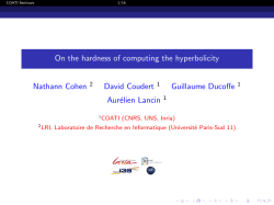 On the hardness of computing the hyperbolicity Nathann Cohen David Coudert Guillaume Ducoffe