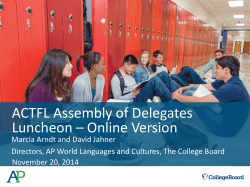 ACTFL Assembly of Delegates Luncheon – Online Version