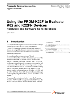 Using the FRDM-K22F to Evaluate K02 and K22FN Devices 1