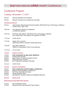 2nd  Conference Program Tuesday, November 11, 2014