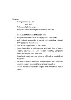 Resume Dr. Yogeshwarappa CN  MS., MCh.,