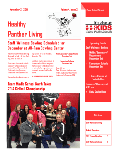 Healthy Panther Living Staff Wellness Bowling Scheduled for December at All-Fam Bowling Center