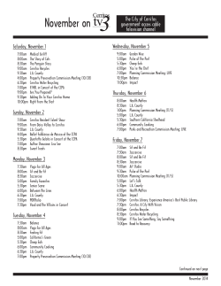 November on Novmber on The City of Cerritos government access cable