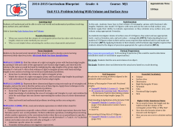 2014-2015 Curriculum Blueprint        ... Course:  MJ1