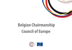 Belgian Chairmanship Council of Europe