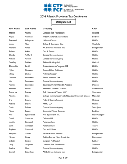 2014 Atlantic Provinces Tax Conference