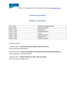 Conference program Monday, 1 December