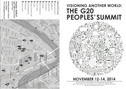 THE   G20 PEOPLES’ SUMMIT VISIONING ANOTHER WORLD: NOVEMBER 12-14, 2014