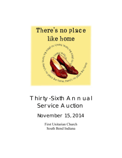 Thirty-Sixth Annual Service Auction November 15, 2014 First Unitarian Church