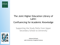 The Joint Higher Education Library of Lahti: Confluencing for Academic Knowledge