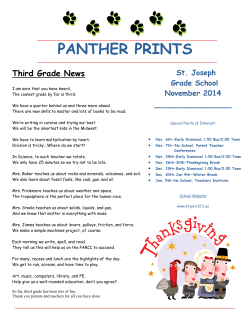 PANTHER PRINTS _______________ Third Grade News St. Joseph