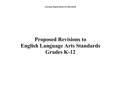 Proposed Revisions to English Language Arts Standards Grades K-12