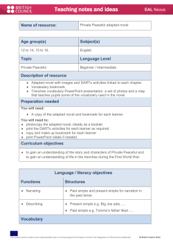 Teaching notes and ideas EAL Name of resource: Age group(s)