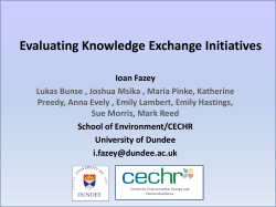 Evaluating Knowledge Exchange Initiatives