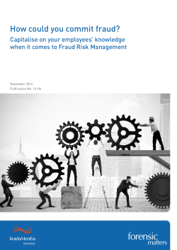How could you commit fraud? Capitalise on your employees’ knowledge November 2014