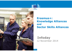 Infoday Erasmus+: Knowledge Alliances Sector Skills Alliances