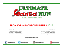 SPONSORSHIP OPPORTUNITIES 2014  A MAGICAL CHRISTMAS TRADITION!