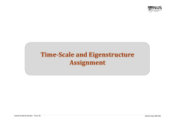 Time‐Scale	and	Eigenstructure Assignment L S