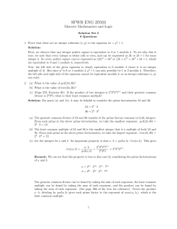 SFWR ENG 2DM3 Discrete Mathematics and Logic