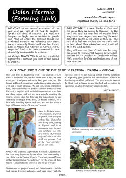 Dolen Ffermio (Farming Link) Autumn 2014 Newsletter