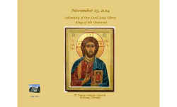 November 23, 2014 Solemnity of Our Lord Jesus Christ