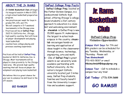 ABOUT THE Jr RAMS DePaul College Prep Facts