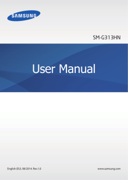 User Manual SM-G313HN www.samsung.com English (EU). 08/2014. Rev.1.0