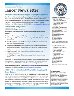 Lancer Newsletter International Baccalaureate P