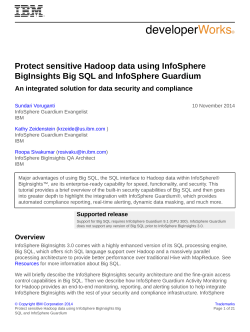 Protect sensitive Hadoop data using InfoSphere