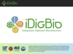 iDigBio is funded by a grant from the National Science... Biodiversity Collections Program (Cooperative Agreement EF-1115210).  Any opinions, findings,