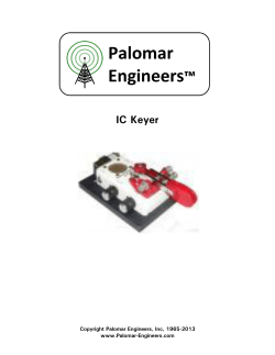 IC Keyer  Copyright Palomar Engineers, Inc, 1965-2013 www.Palomar-Engineers.com