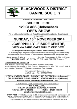 BLACKWOOD &amp; DISTRICT CANINE SOCIETY OPEN SHOW