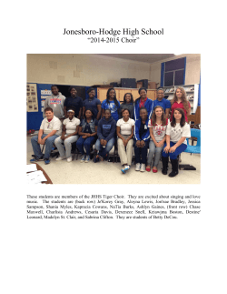Jonesboro-Hodge High School “2014-2015 Choir”