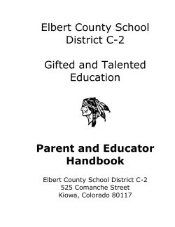 Elbert County School District C-2  Gifted and Talented
