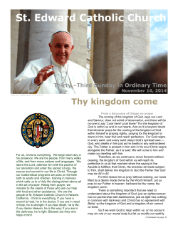 St. Edward Catholic Church Thy kingdom come November 16, 2014
