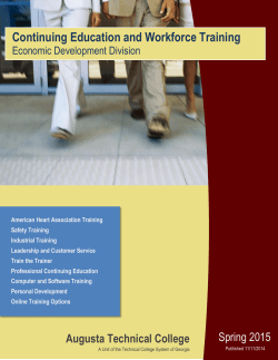 Continuing Education and Workforce Training  Economic Development Division