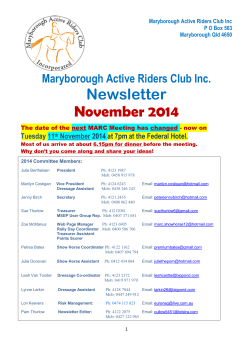 Newsletter November 2014  Maryborough Active Riders Club Inc.