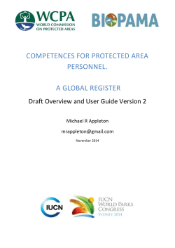 COMPETENCES FOR PROTECTED AREA PERSONNEL. A GLOBAL REGISTER