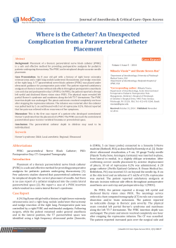 Where is the Catheter? An Unexpected Complication from a Paravertebral Catheter Placement